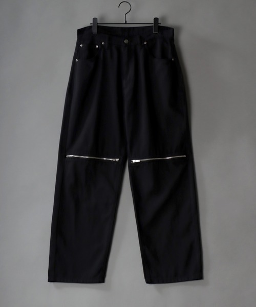SITRY（シトリー）の「Wide Tapered Zip Denim pants/ワイドテーパード ジップ デニム パンツ（デニムパンツ・メンズ・ホワイト/ブラック/ケミカルウォッシュ/ライトブラック・L/M）」の16枚目の写真