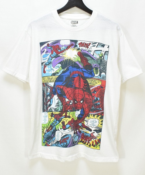 MARVEL(マーベル)の「【ヴィンテージ古着】MARVEL / マーベル SPIDERMAN スパイダーマン コミック プリントTシャツ(Tシャツ/カットソー・メンズ・ホワイト・LARGE)」の2枚目の写真