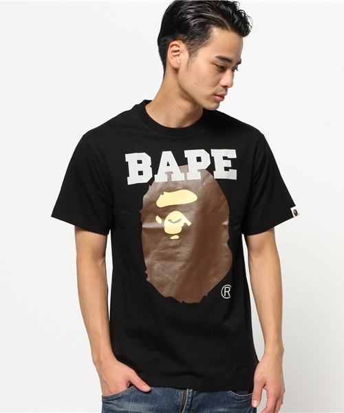 A BATHING APE（アベイシングエイプ）の「FACE OVER BAPE TEE（Tシャツ/カットソー・メンズ・ブラック/ホワイト・LARGE/XX-LARGE/MEDIUM/X-LARGE/SMALL）」の2枚目の写真