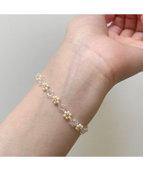 tone（トーン）の「【tanmen】フラワーブレスレット(MA)（ブレスレット・レディース・シルバー/ゴールド・FREE）」の3枚目の写真