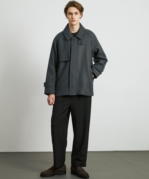 セール】撥水SUPER140's 2WAYトレンチブルゾン｜2WAY仕様 / 保温 / 撥