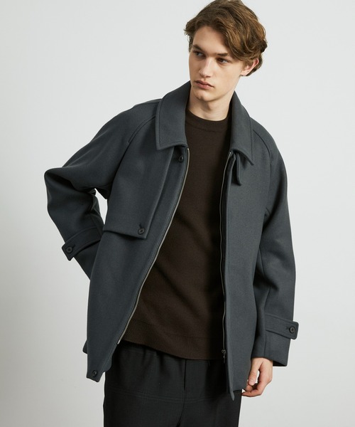 セール】撥水SUPER140's 2WAYトレンチブルゾン｜2WAY仕様 / 保温 / 撥