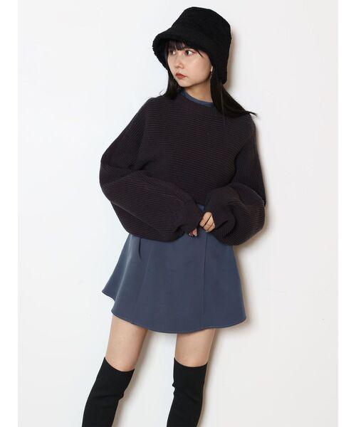 MURUA(ムルーア)の「ボア×フェイクムートンリバーシブルバケットハット(ハット・レディース・ブラック/アイボリー・FREE)」の7枚目の写真