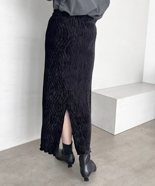 LOWRYS FARM（ローリーズファーム）の「シャイニーベロアフリルＳＫ　980657（スカート・レディース・アイボリー/ブラック/チャコールグレー/ブルー/ブルー系その他・FREE）」の10枚目の写真