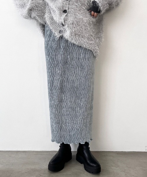 LOWRYS FARM（ローリーズファーム）の「シャイニーベロアフリルＳＫ　980657（スカート・レディース・アイボリー/ブラック/チャコールグレー/ブルー/ブルー系その他・FREE）」の17枚目の写真