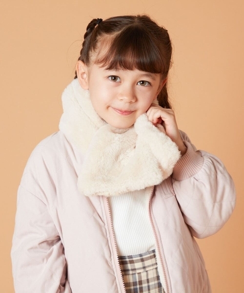 a.v.v（アーヴェヴェ）の「[KIDS]【2WAY】リバーシブルリボンマフラー（マフラー・キッズ・ライトピンク/アイボリー・120）」の5枚目の写真