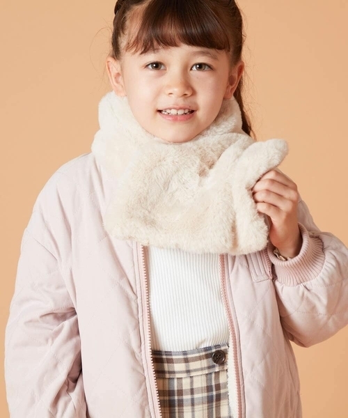a.v.v（アーヴェヴェ）の「[KIDS]【2WAY】リバーシブルリボンマフラー（マフラー・キッズ・ライトピンク/アイボリー・120）」の6枚目の写真