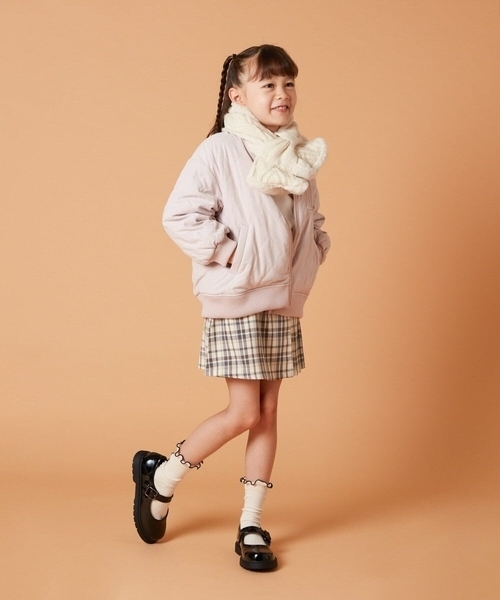a.v.v（アーヴェヴェ）の「[KIDS]【2WAY】リバーシブルリボンマフラー（マフラー・キッズ・ライトピンク/アイボリー・120）」の13枚目の写真