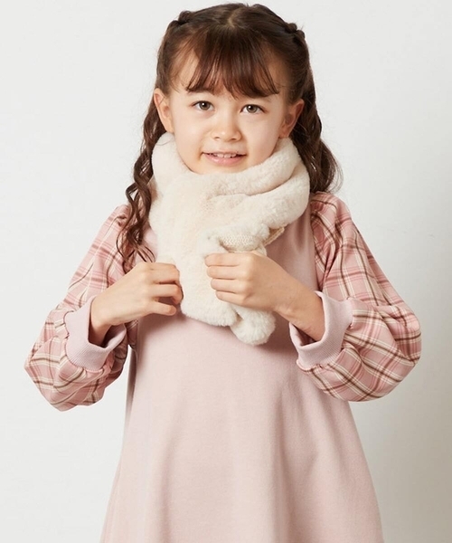 a.v.v（アーヴェヴェ）の「[KIDS]【2WAY】リバーシブルリボンマフラー（マフラー・キッズ・ライトピンク/アイボリー・120）」の14枚目の写真