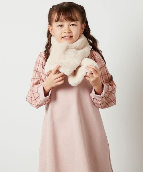 a.v.v（アーヴェヴェ）の「[KIDS]【2WAY】リバーシブルリボンマフラー（マフラー・キッズ・ライトピンク/アイボリー・120）」の15枚目の写真