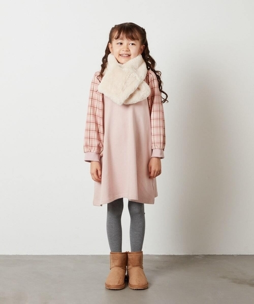 a.v.v（アーヴェヴェ）の「[KIDS]【2WAY】リバーシブルリボンマフラー（マフラー・キッズ・ライトピンク/アイボリー・120）」の16枚目の写真