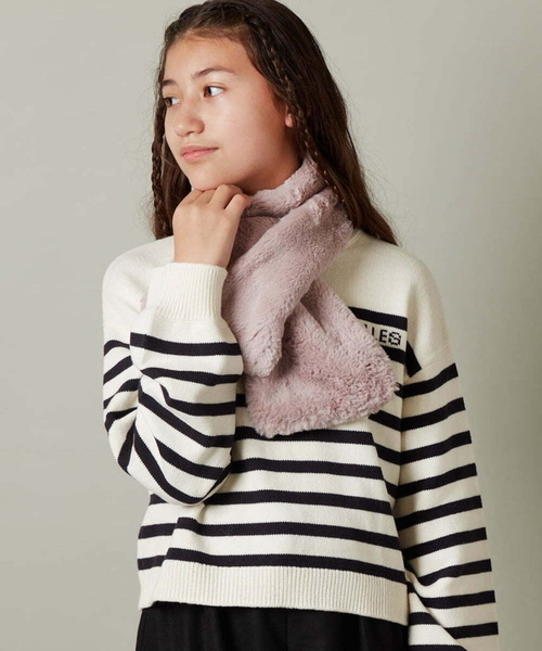 a.v.v（アーヴェヴェ）の「[KIDS]【2WAY】リバーシブルリボンマフラー（マフラー・キッズ・ライトピンク/アイボリー・120）」の21枚目の写真