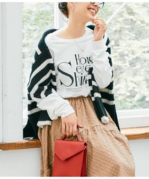 CHILLE（チル）の「プリントロゴ パール付き ロンT 長袖（Tシャツ/カットソー・レディース）」