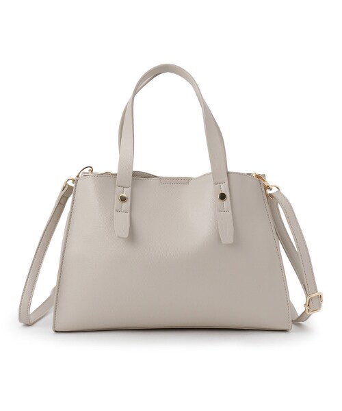 SHOO・LA・RUE（シューラルー）の「◆【セレモニー】センターポケットトートバッグ（トートバッグ・レディース・グレー/アイボリー/ブラック・00）」の3枚目の写真