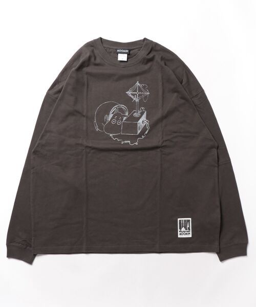 MOOMIN(ムーミン)の「MOOMIN / ムーミン ビッグ ロンT ロングTシャツ WNI(Tシャツ/カットソー・レディース・グリーン/ホワイト/ブルー/グレー/ネイビー/ベージュ/チャコール/パープル・FREE)」の4枚目の写真