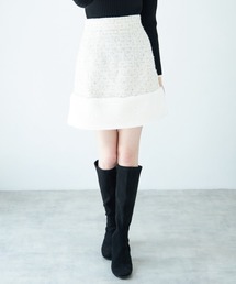 tocco closet | ファー付きファンシーツイードミニスカート(スカート)