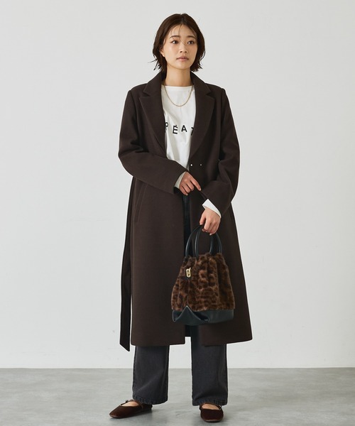 ベルト付きロングコート（チェスターコート）｜abahouse mavie