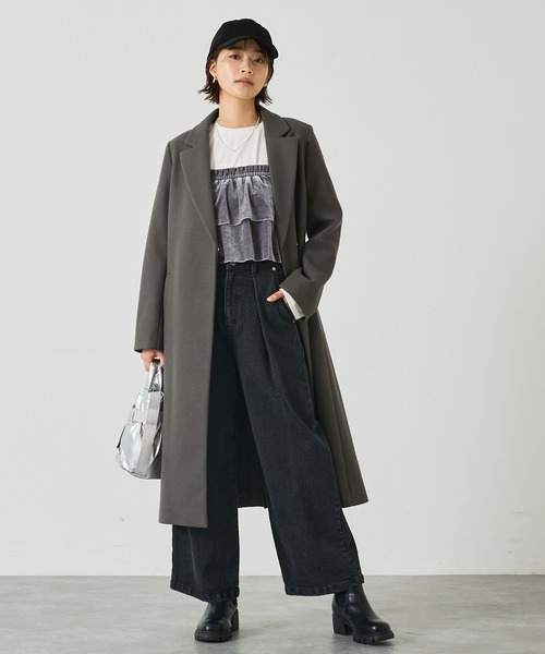 ベルト付きロングコート（チェスターコート）｜abahouse mavie