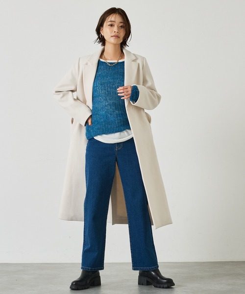 ベルト付きロングコート（チェスターコート）｜abahouse mavie