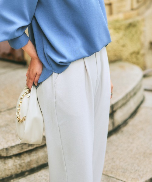 nissen(ニッセン)の「両面起毛タックテーパードパンツ(ストレッチ素材)(スラックス・レディース・アイボリー/ネイビー系/グリーン/ブラック/ブラウン系/ブラック系1/グレー系1/ブラウン系1/ベージュ系1・S/M/LL/L/3L)」の13枚目の写真