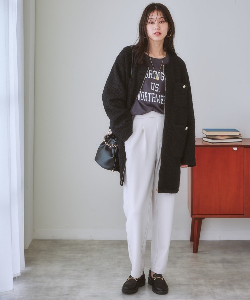 nissen(ニッセン)の「両面起毛タックテーパードパンツ(ストレッチ素材)(スラックス・レディース・アイボリー/ネイビー系/グリーン/ブラック/ブラウン系/ブラック系1/グレー系1/ブラウン系1/ベージュ系1・S/M/LL/L/3L)」の14枚目の写真