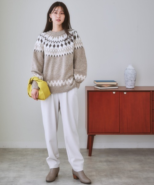 nissen(ニッセン)の「両面起毛タックテーパードパンツ(ストレッチ素材)(スラックス・レディース・アイボリー/ネイビー系/グリーン/ブラック/ブラウン系/ブラック系1/グレー系1/ブラウン系1/ベージュ系1・S/M/LL/L/3L)」の15枚目の写真