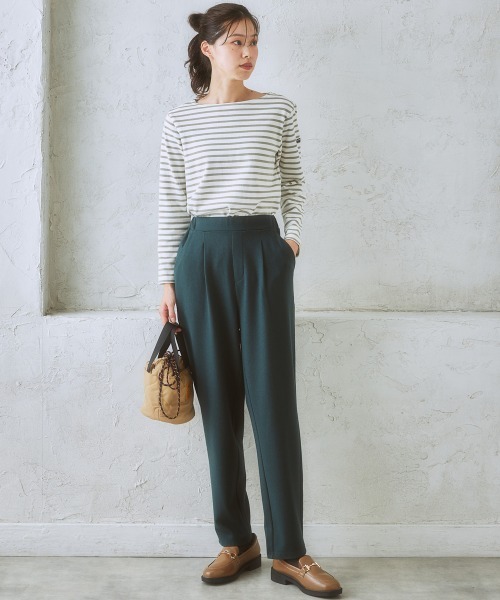 nissen(ニッセン)の「両面起毛タックテーパードパンツ(ストレッチ素材)(スラックス・レディース・アイボリー/ネイビー系/グリーン/ブラック/ブラウン系/ブラック系1/グレー系1/ブラウン系1/ベージュ系1・S/M/LL/L/3L)」の21枚目の写真