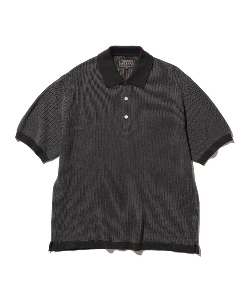 BEAMS PLUS（ビームスプラス）の「2トーン 和紙 ニット ポロシャツ（ポロシャツ・メンズ・オレンジ/オフホワイト/ベージュ/ブラック/ネイビー・XL/L/M/S）」の3枚目の写真