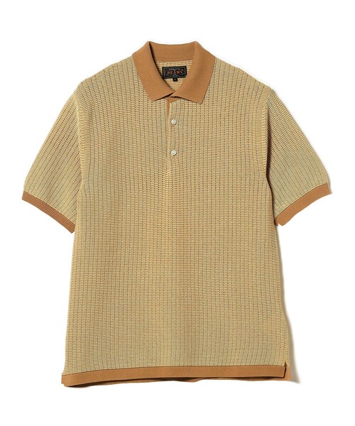 BEAMS PLUS（ビームスプラス）の「2トーン 和紙 ニット ポロシャツ（ポロシャツ・メンズ・オレンジ/オフホワイト/ベージュ/ブラック/ネイビー・XL/L/M/S）」の8枚目の写真