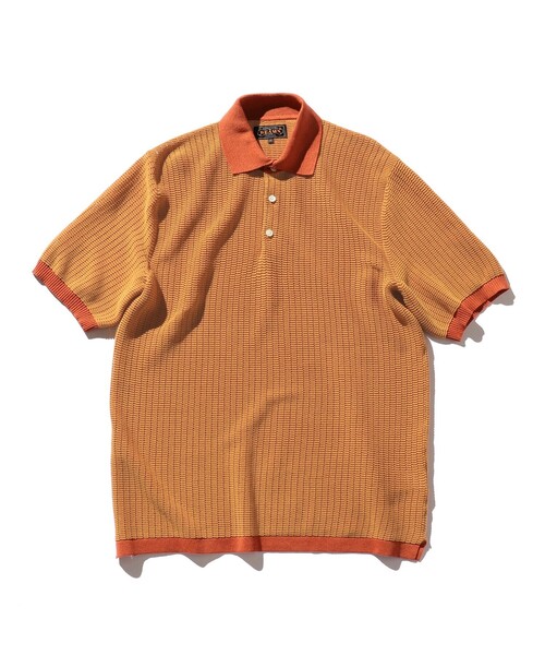 BEAMS PLUS（ビームスプラス）の「2トーン 和紙 ニット ポロシャツ（ポロシャツ・メンズ・オレンジ/オフホワイト/ベージュ/ブラック/ネイビー・XL/L/M/S）」の10枚目の写真