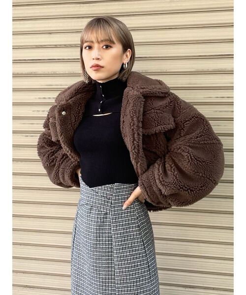 MURUA(ムルーア)の「フロントボタンタイトニット(ニット/セーター・レディース・ブラック/ベージュ/ピンク・FREE)」の5枚目の写真