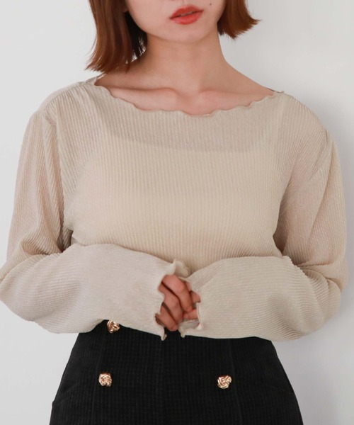 archives（アルシーヴ）の「プリーツラメシアーTOPS（Tシャツ/カットソー・レディース・グリーン系その他/ブラック/ピンク/シルバーグレー・MEDIUM）」の15枚目の写真