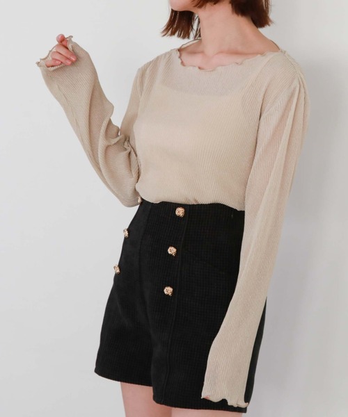 archives（アルシーヴ）の「プリーツラメシアーTOPS（Tシャツ/カットソー・レディース・グリーン系その他/ブラック/ピンク/シルバーグレー・MEDIUM）」の16枚目の写真
