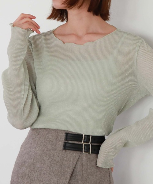 archives（アルシーヴ）の「プリーツラメシアーTOPS（Tシャツ/カットソー・レディース・グリーン系その他/ブラック/ピンク/シルバーグレー・MEDIUM）」の20枚目の写真