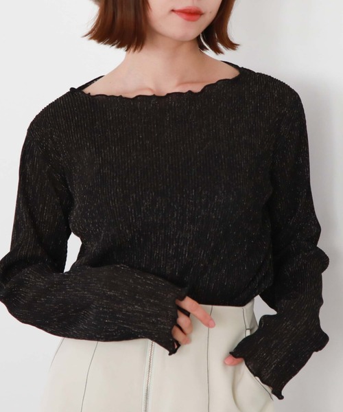 archives（アルシーヴ）の「プリーツラメシアーTOPS（Tシャツ/カットソー・レディース・グリーン系その他/ブラック/ピンク/シルバーグレー・MEDIUM）」の9枚目の写真