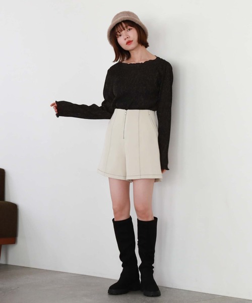 セール】プリーツラメシアーTOPS（Tシャツ/カットソー