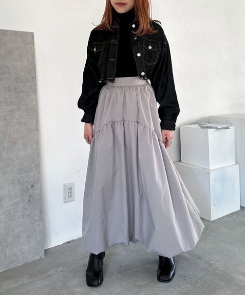 EPIMI E'PIMMY（エピミエピミー）の「ラウンドティアードバルーンスカート（スカート・レディース・チャコールグレー/ブラック/グレイッシュベージュ・MEDIUM）」の16枚目の写真