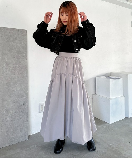 EPIMI E'PIMMY（エピミエピミー）の「ラウンドティアードバルーンスカート（スカート・レディース・チャコールグレー/ブラック/グレイッシュベージュ・MEDIUM）」の17枚目の写真