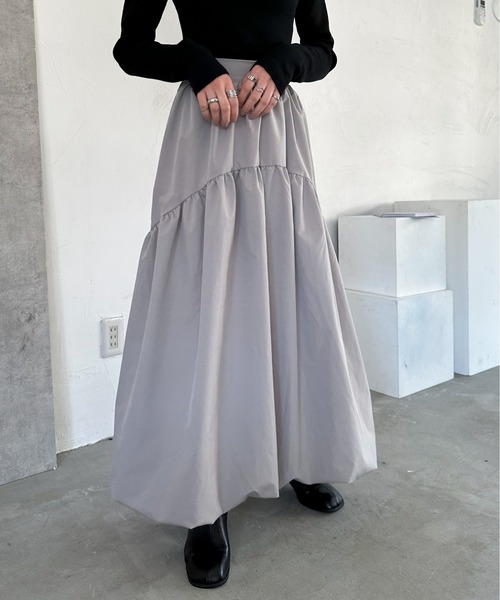 EPIMI E'PIMMY（エピミエピミー）の「ラウンドティアードバルーンスカート（スカート・レディース・チャコールグレー/ブラック/グレイッシュベージュ・MEDIUM）」の19枚目の写真