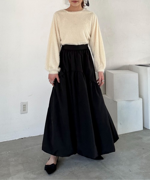 EPIMI E'PIMMY（エピミエピミー）の「ラウンドティアードバルーンスカート（スカート・レディース・チャコールグレー/ブラック/グレイッシュベージュ・MEDIUM）」の12枚目の写真