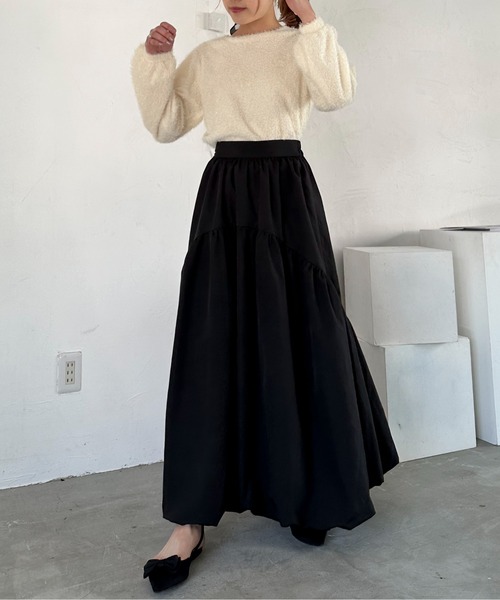 EPIMI E'PIMMY（エピミエピミー）の「ラウンドティアードバルーンスカート（スカート・レディース・チャコールグレー/ブラック/グレイッシュベージュ・MEDIUM）」の13枚目の写真