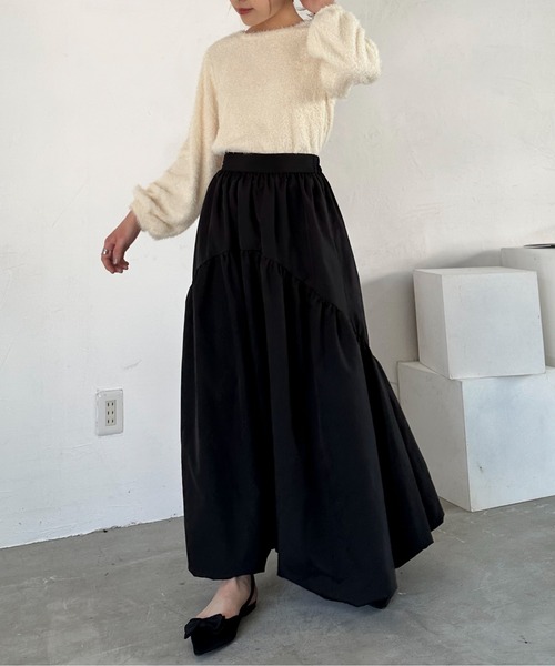 EPIMI E'PIMMY（エピミエピミー）の「ラウンドティアードバルーンスカート（スカート・レディース・チャコールグレー/ブラック/グレイッシュベージュ・MEDIUM）」の14枚目の写真