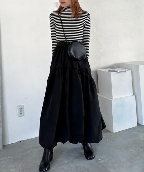 EPIMI E'PIMMY（エピミエピミー）の「ラウンドティアードバルーンスカート（スカート・レディース・チャコールグレー/ブラック/グレイッシュベージュ・MEDIUM）」の5枚目の写真