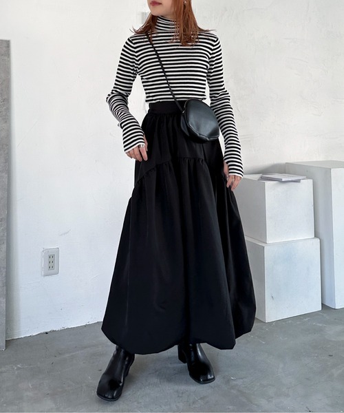 EPIMI E'PIMMY（エピミエピミー）の「ラウンドティアードバルーンスカート（スカート・レディース・チャコールグレー/ブラック/グレイッシュベージュ・MEDIUM）」の7枚目の写真