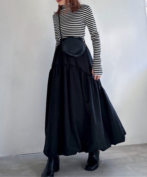 EPIMI E'PIMMY（エピミエピミー）の「ラウンドティアードバルーンスカート（スカート・レディース・チャコールグレー/ブラック/グレイッシュベージュ・MEDIUM）」の6枚目の写真