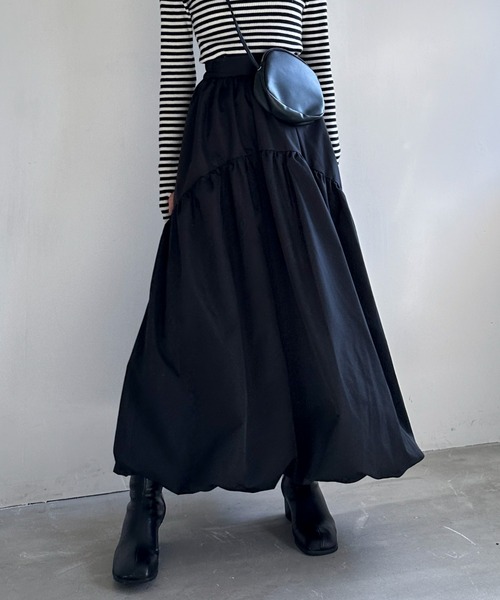 EPIMI E'PIMMY（エピミエピミー）の「ラウンドティアードバルーンスカート（スカート・レディース・チャコールグレー/ブラック/グレイッシュベージュ・MEDIUM）」の11枚目の写真