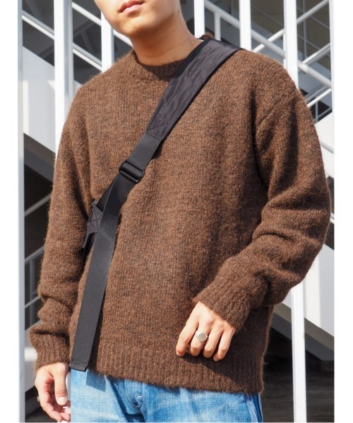 BACK NUMBER(バックナンバー)の「【BACK NUMBER】シャギーニットクルーネックレイヤード(ニット/セーター・メンズ・レッド/ブラック/ブラウン・L/M/XL)」の2枚目の写真