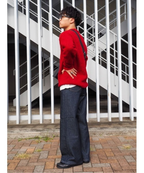 BACK NUMBER(バックナンバー)の「【BACK NUMBER】シャギーニットクルーネックレイヤード(ニット/セーター・メンズ・レッド/ブラック/ブラウン・L/M/XL)」の17枚目の写真