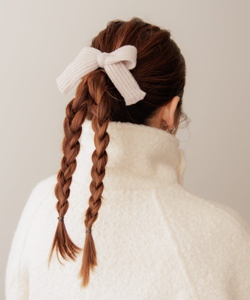 flower（フラワー）の「ニットリボンピン（ヘアピン・レディース・アイボリー/ブラック・FREE）」の3枚目の写真