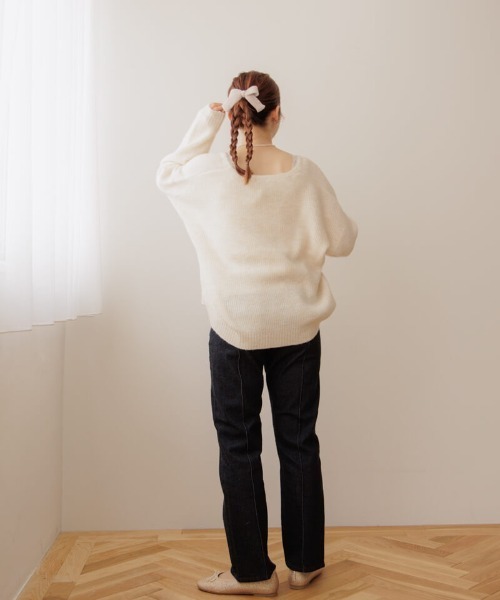 flower（フラワー）の「ニットリボンピン（ヘアピン・レディース・アイボリー/ブラック・FREE）」の6枚目の写真